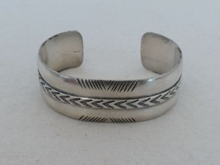Vintage Native American Sterling Silver Heavy Cuff Bracelet Gp - 23
