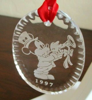 Waterford Crystal Disney Mickey Mouse 1997 Ornament W/ Bag