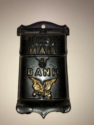 Wonderful Old Cast Iron U.  S.  Mail Hanging Mailbox Still Bank 1921 - 34