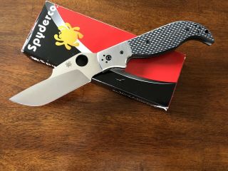 Spyderco Navaja Folding Knife W/ Carbon Fiber C147cfp Discontinued