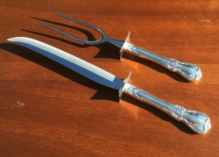 Vintage Towle Old Master Sterling Silver Two Piece Meat Carving Set,