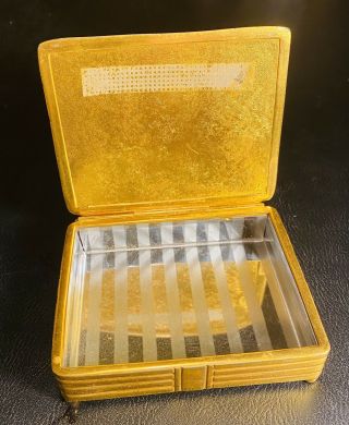 ANTIQUE/VTG W.  B.  MFG CO 790 BOX CIGARETTE,  TRINKET GOLD PLATE BASEBALL THEME 2