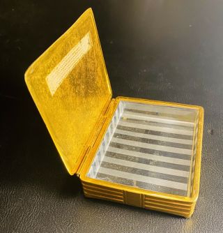 ANTIQUE/VTG W.  B.  MFG CO 790 BOX CIGARETTE,  TRINKET GOLD PLATE BASEBALL THEME 3