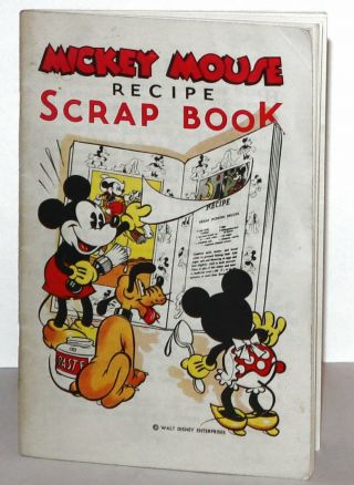 Vintage 1930’s Mickey Mouse Recipe Scrap Book Christie 