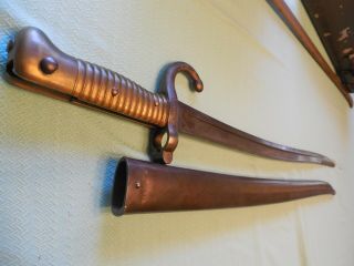 Antique French Yataghan Sword Bayonet With Scabbard