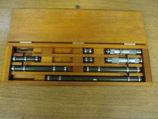 Vintage Lufkin Rule Co 1 " - 10 " End Measuring Rods Jig Boring Micrometer Set