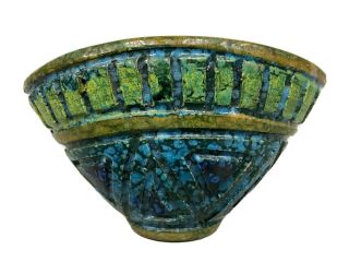 Vintage Aldo Londi Lava Bitossi Rimini Blue Italian Pottery Vase Italy Perfect
