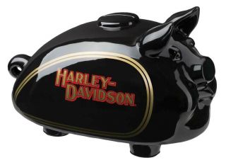 Harley - Davidson Ceramic Classic Tank Hog Bank - Glossy Black Finish Hdx - 99170