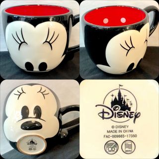 Disney Parks Signature Minnie Mouse Eyed Ceramic Coffee Mug - Collectible