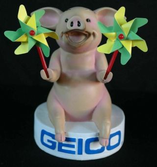 Rare Geico Maxwell The Pig Talking Piggy Bank With Certificate Oop Gecko