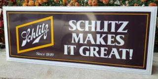 Vtg Nos Schlitz Beer Lighted Bar Sign Advertisement