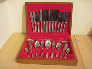 Vintage 44 Piece Canteen Royale Sheffield A1 Silver Plated Cutlery Boxed