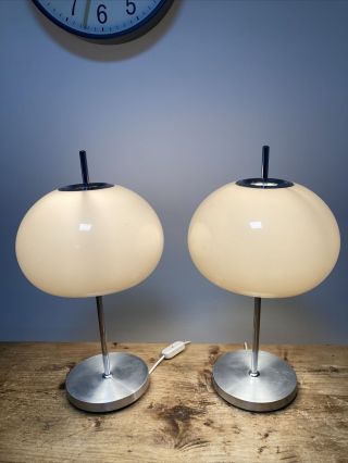 Vintage Large Atomic Mid Century Style Lamps Dome Round Ball Bulbous