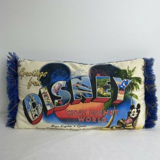 Vtg 90’s Walt Disney World Collectible Throw Pillow 16.  5x9.  25”