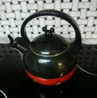 Vtg Mickey Mouse Whistling Tea Pot.  Red,  Black And Yellow