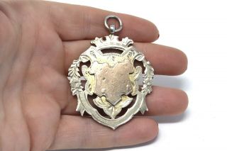 Monstrous Antique Victorian C1900 Solid Silver & Gold Fob Medal Pendant 36g