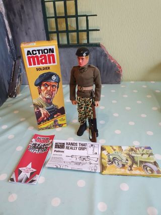 Vintage Action Man 40th Soldier 40th Box Eagle Eye Gripping Hands Blue Pants 2