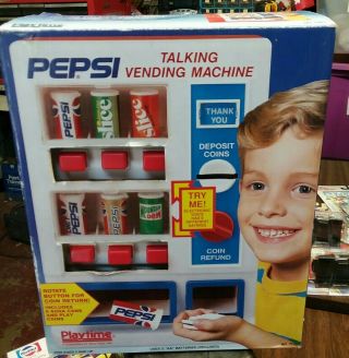 Vintage 1991 Playtime Toys Pepsi Cola Toy Talking Vending Machine