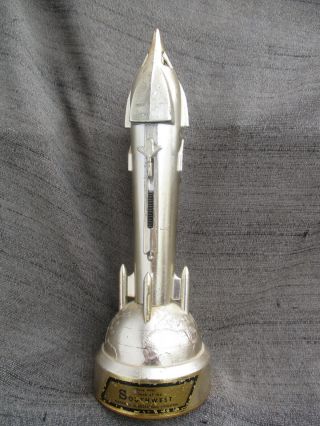 Vintage 1950s - 1960s Duro - Mold Satellite Rocket Mechanical Bank W Key
