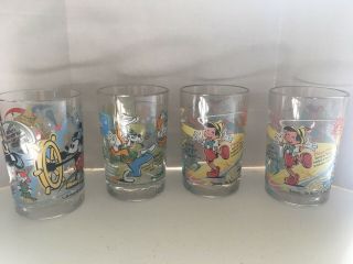 Vtg Mcdonalds 1996 " Celebrate The Magic Of Walt Disney World " Glasses Set Of 4