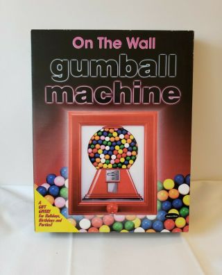 Vintage Regal Llc On The Wall Gumball Machine Red Plastic Frame Open Box