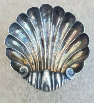 Vintage Sterling Silver Sea Shell Candy Dish Ash Tray 925 Antique Early 1800s