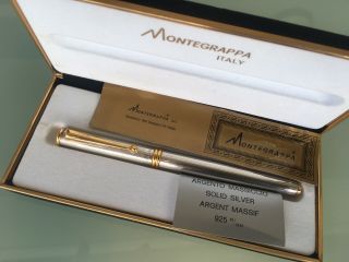 Montegrappa Vintage 925 Sterling Silver Fountain Pen Boxed
