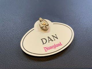 Disneyland Cast Member Name Tag With 5 - Year Anniversary Pin - Dan