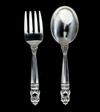 Royal Danish By International Sterling Silver 2 Pc Fork And Spoon Baby Set