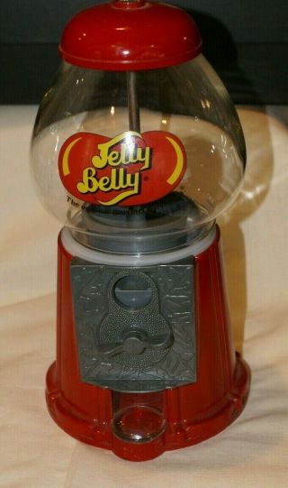 Vintage Metal Glass Coin Operated Jelly Bean Gumball Dispenser Machine
