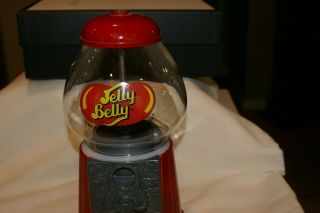 Vintage Metal Glass Coin Operated Jelly Bean Gumball Dispenser Machine 2