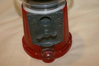 Vintage Metal Glass Coin Operated Jelly Bean Gumball Dispenser Machine 3