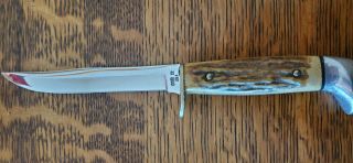 Case XX USA Fixed Blade Hunting Knife with Sheath 5 Finn Two pin Exc. 2