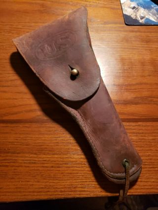 Boyt - 42 - Wwii Us M1916 Brown Leather Holster For M1911a1.  45 Pistol Vintage