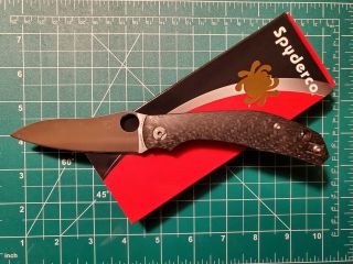 Cqi Spyderco Phillips Kapara Compression Lock Knife Carbon Fiber (3.  5 " Satin)