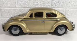 Vintage 14” Volkswagen Beetle Bug Music Box Whisky Decanter W Shot Glasses Japan
