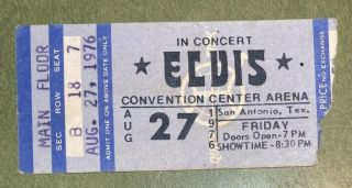 Vintage Elvis Presley Concert Ticket Stub San Antonio Tx