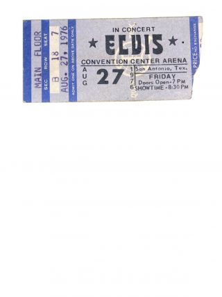 VINTAGE Elvis Presley Concert Ticket Stub San Antonio TX 3
