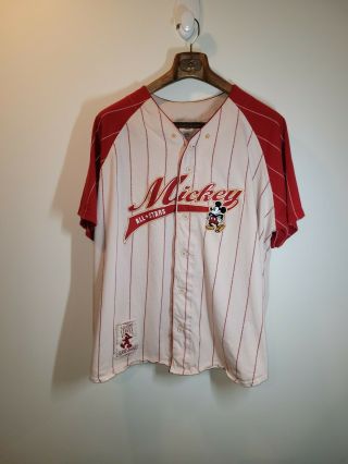 Vintage The Disney Store Mickey All - Stars Red White Baseball Jersey Size Xl