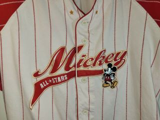 Vintage the Disney Store Mickey All - Stars Red White Baseball Jersey Size XL 3