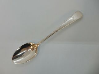 George Iii Hester Bateman Solid Silver Bright Cut Dessert Spoon,  London 1785