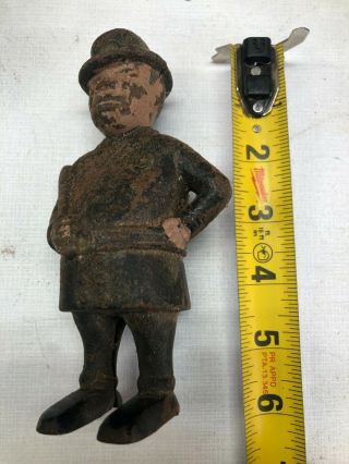 Antique Police Officer Cast Iron Coin Bank Rough But Very Cool