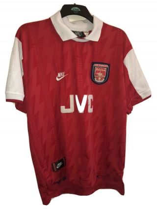 Arsenal Football Shirt 1995/96 Home Nike Jvc Gunners Vintage Size L