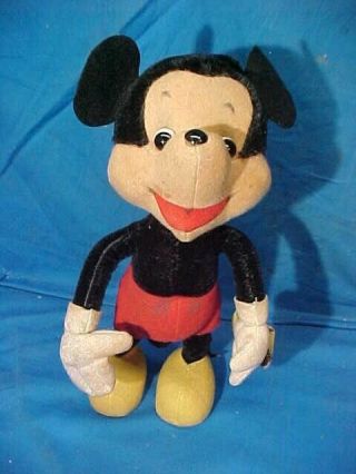 1950s Schuco Germany Mickey Mouse Stuffed Plush Toy Figure W Orig Tag