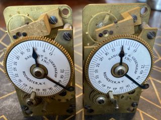 2 Antique Sargent & Greenleaf 72 Hr Time Lock Safe Vault Clock Locksmith