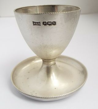 Lovely Heavy English Antique 1925 Solid Sterling Silver Egg Cup On Stand