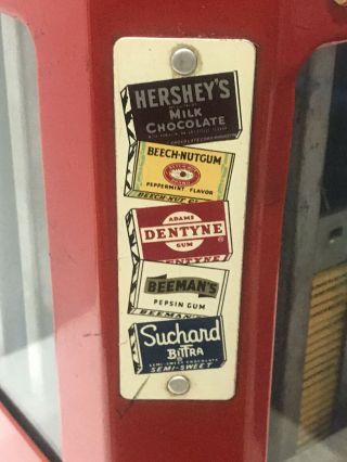 Vintage 1940 ' s Select - O - Vend 1 cent Gum & Candy Vending Machine with Key 2