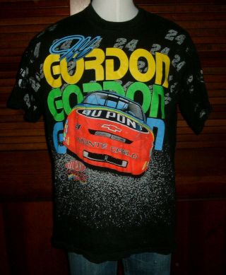 Vintage Nascar Jeff Gordon T Shirt 1995 All Over Print 90 