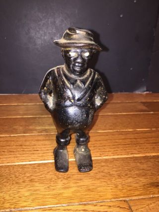 Antique Cast Iron Coin Bank/painted Black Man By A.  C.  Williams Circa 1901