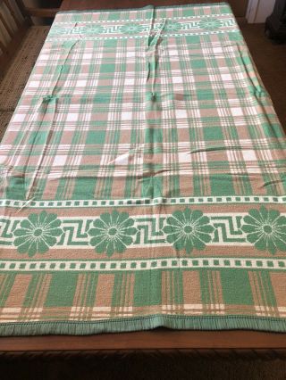 Vintage Beacon Cotton Camp Blanket Reversible Colors 70 X 68